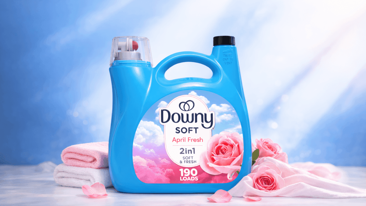 Large Downy Liquid Fabric Softener container with measuring cap