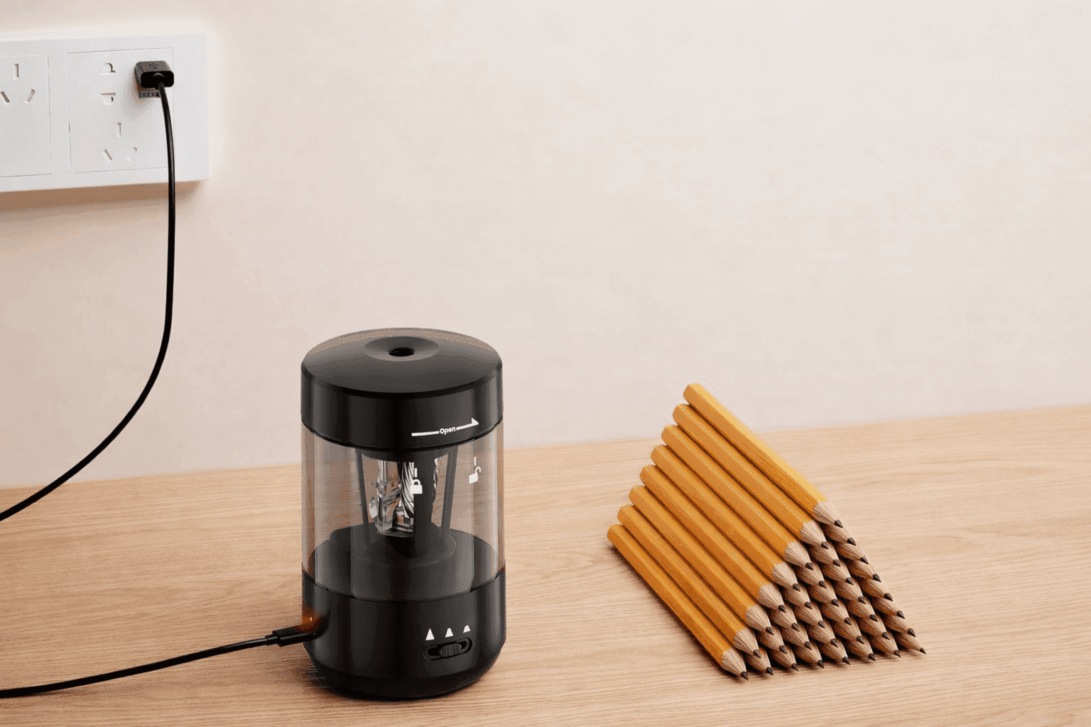 Prolixity electric pencil sharpener compact desktop design for school and office use