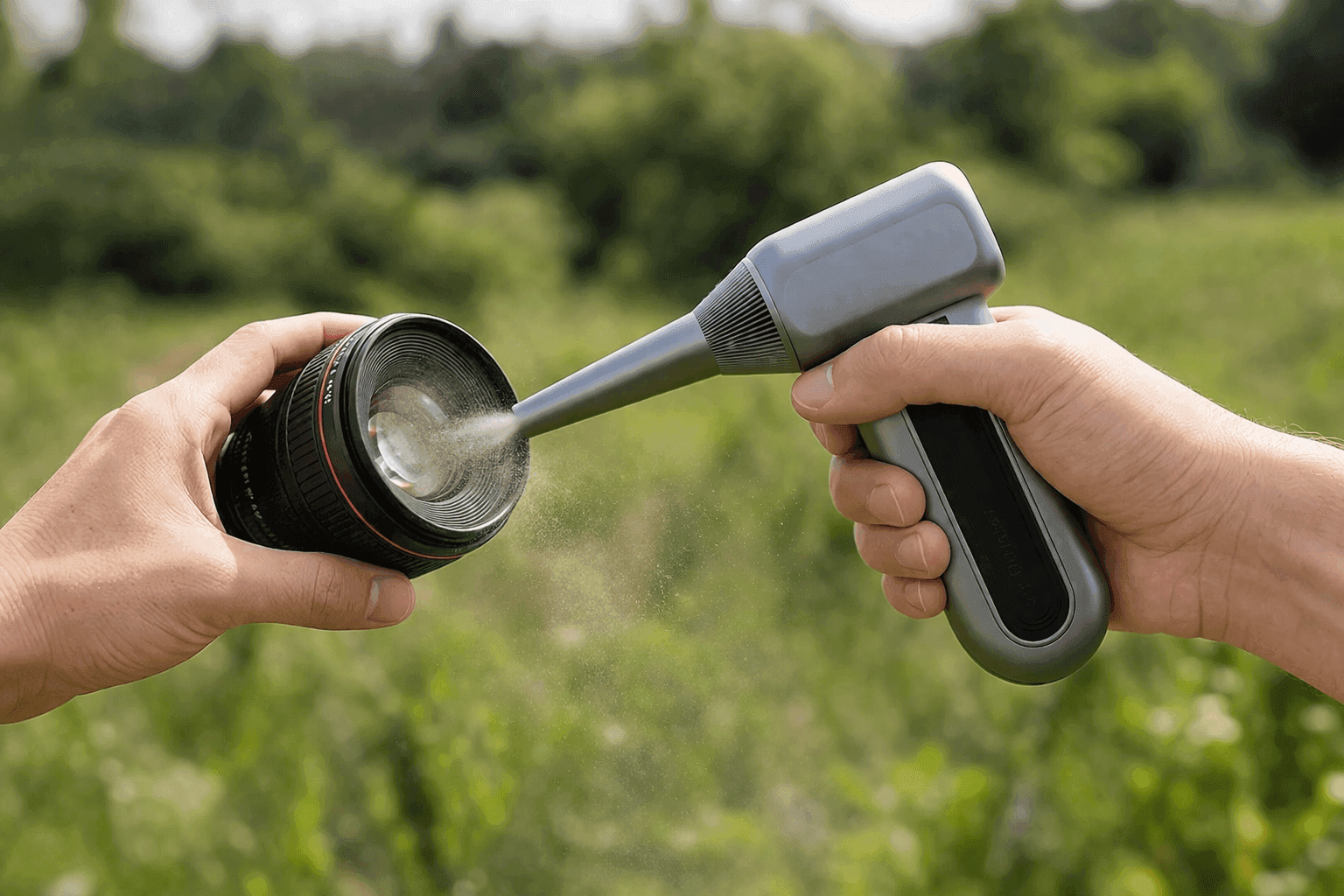 portable WOLFBOX MF70 air blower used for home and office cleaning