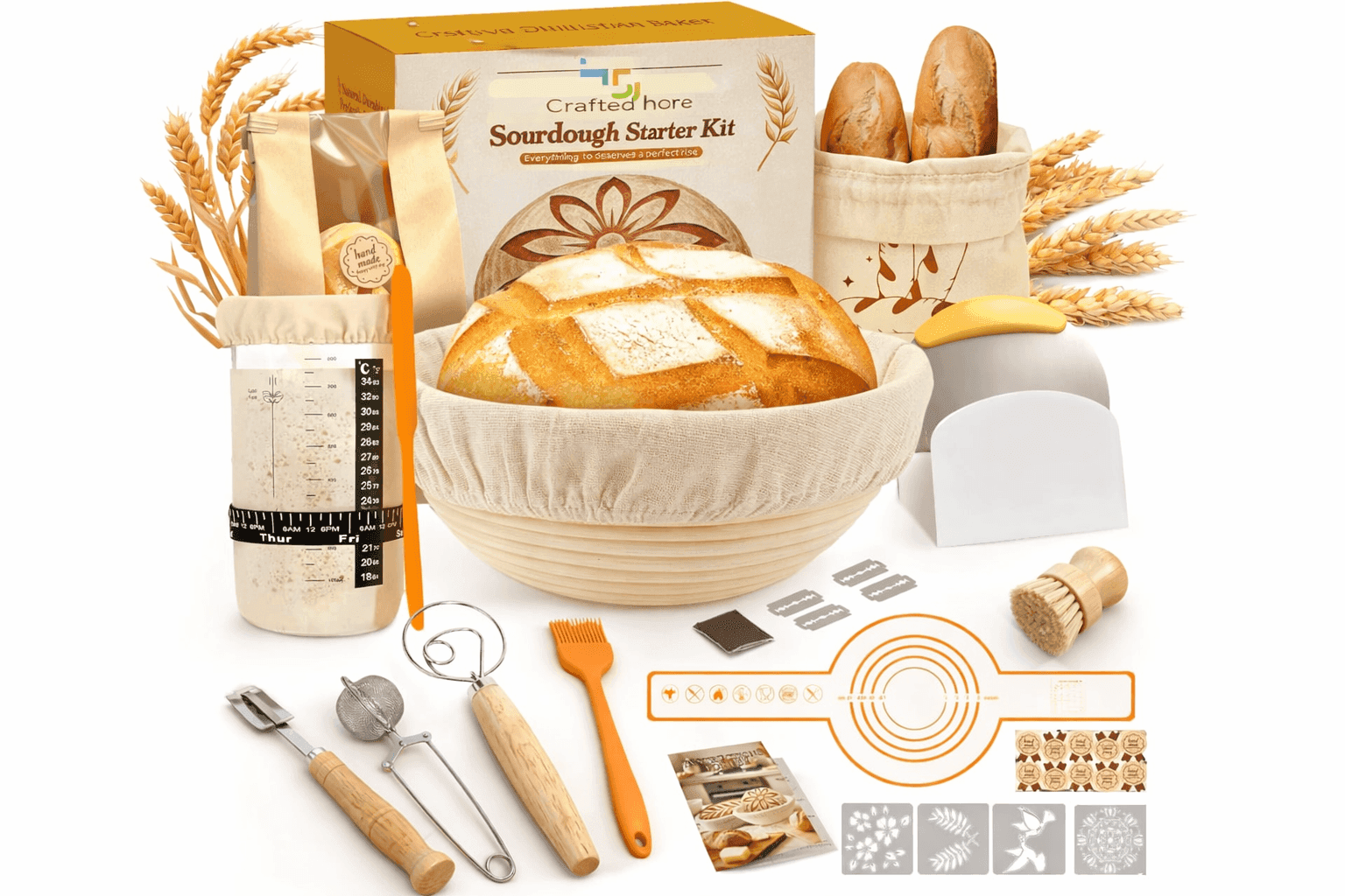 Yeeyuue sourdough starter kit setup for homemade bread baking