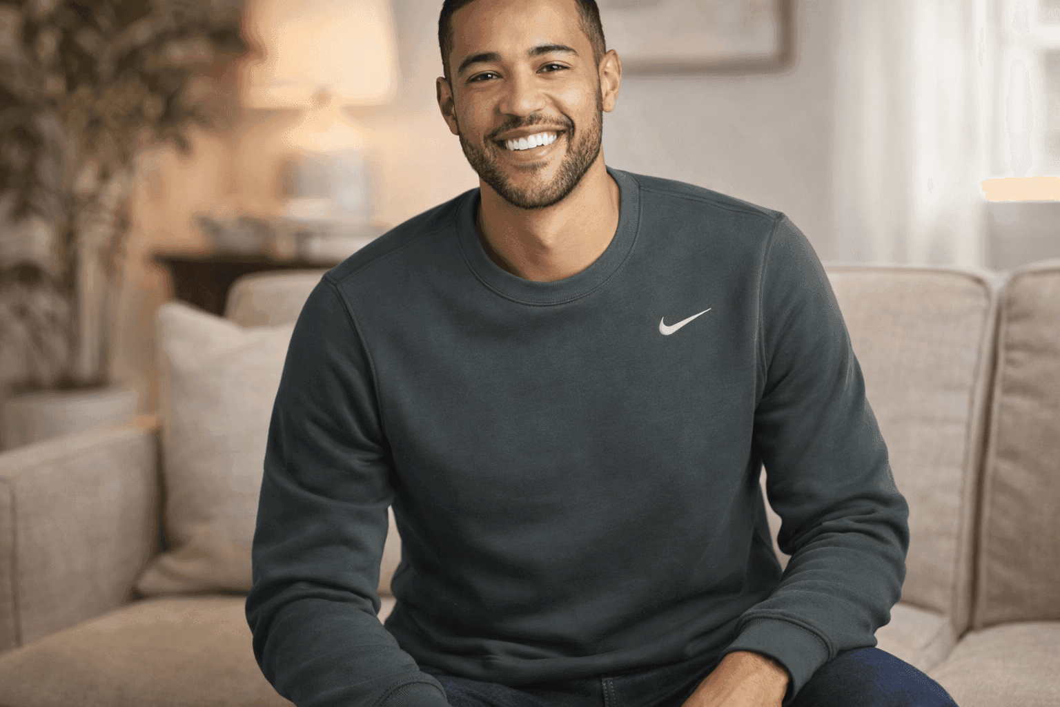 Black Nike Crew Sweatshirt Sportswear Club fleece crewneck with embroidered Swoosh