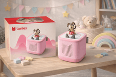 Toniebox 2 Audio Player Starter Set with kids listening to stories