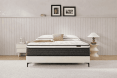NapNest Full Size Hybrid Mattress showing 10-inch hybrid construction and support layers