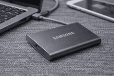 Samsung T7 Portable SSD sleek aluminum design for fast data transfer
