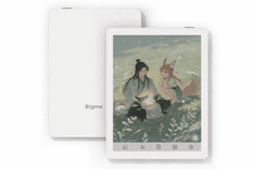 Portable color e reader device Bigme B6 displaying artwork on e-ink screen