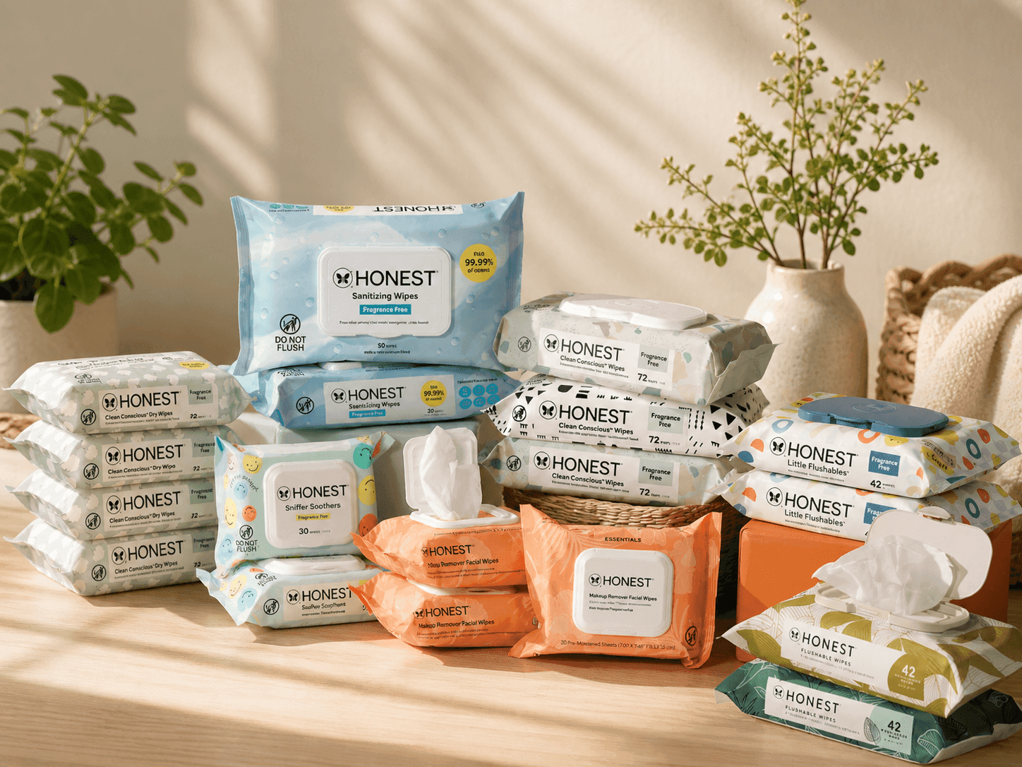 Honest Company Clean Conscious Baby Wipes pack with soft textured wipes for sensitive baby skin